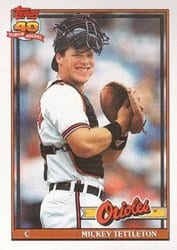 1991 Topps Base Set Mickey Tettleton #385 card