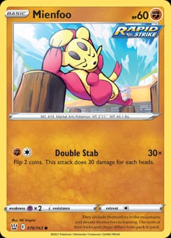 Battle Styles Mienfoo #76 card