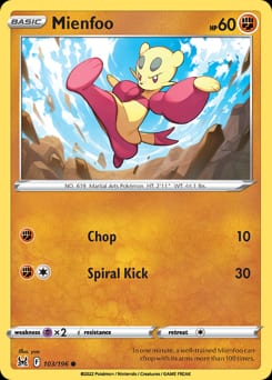 Lost Origin Mienfoo #103 card