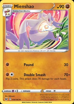 Lost Origin Mienshao #104 card