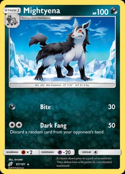 2019 Team Up Mightyena #87 card
