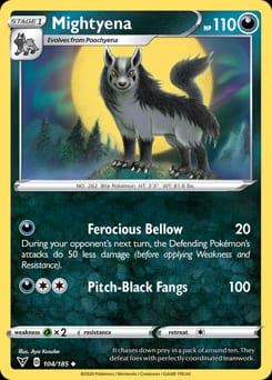 2020 Vivid Voltage Mightyena #104 card