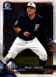 2018 Bowman Chrome Base Set Miguel Cabrera #61 card