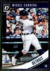 2018 Donruss Optic Base Set Miguel Cabrera #122 card