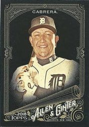 2018 Topps Allen & Ginter X Base Set Miguel Cabrera #297 card