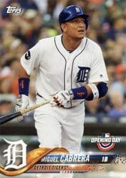 2018 Topps Opening Day Base Set Miguel Cabrera #46 card
