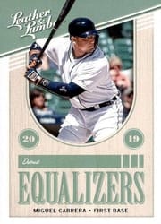 2019 Panini Leather & Lumber Equalizers Miguel Cabrera #EQ-7 card