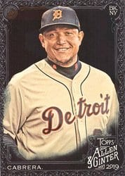 2019 Topps Allen & Ginter X Base Set Miguel Cabrera #112 card