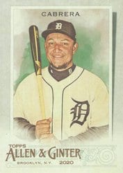 2020 Topps Allen & Ginter Base Set Miguel Cabrera #38 card