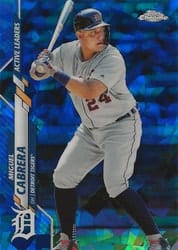 2020 Topps Chrome Update Sapphire Edition Base Set Miguel Cabrera #U-184 card