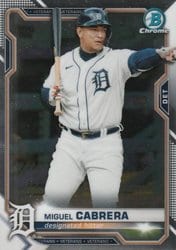 2021 Bowman Chrome Base Set Miguel Cabrera #44 card