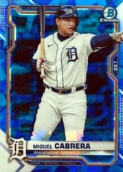 2021 Bowman Chrome Sapphire Edition Base Set Miguel Cabrera #44 card