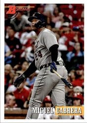 2021 Bowman Heritage Base Set Miguel Cabrera #27 card