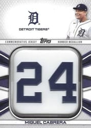 2022 Topps Player Number Jersey Medallions Miguel Cabrera #JNM-MC card