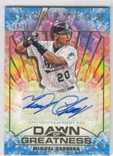 2023 Topps Inception Dawn of Greatness Autographs Miguel Cabrera #IDG-MC card