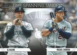 2023 Topps Update Time-Spanning Tandems Miguel Cabrera / Al Kaline #TS-25 card