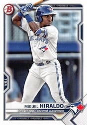 2021 Bowman Draft Base Set Miguel Hiraldo #BD-98 card