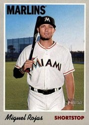 2019 Topps Heritage Base Set Miguel Rojas #103 card