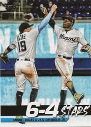 2022 Topps 6-4 Stars Miguel Rojas / Jazz Chisholm Jr. #TT-6 card