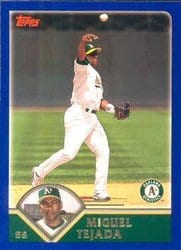 2003 Topps Base Set Miguel Tejada #77 card