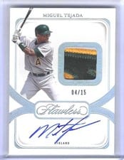 2024 Panini Flawless Prime Patch Autographs (Vertical) Miguel Tejada #PPV-MT card