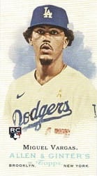 2023 Topps Allen & Ginter Mini Rookie Design Variations Miguel Vargas #RDV-12 card