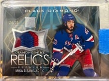 2024-25 Upper Deck Black Diamond Diamond Mine Relics Mika Zibanejad #DMR-MZ card