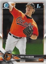 2018 Bowman Chrome Prospects Mike Baumann #BCP217 card