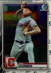 2020 Bowman Chrome Base Set Mike Clevinger #70 card
