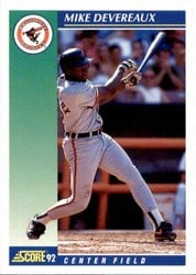 1992 Score Base Set Mike Devereaux #36 card