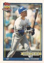 1991 Topps Base Set Mike Felder #44 card