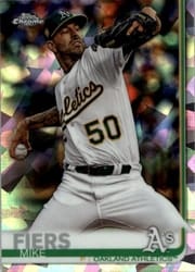 2019 Topps Chrome Sapphire Edition Base Set Mike Fiers #413 card