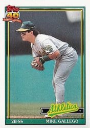 1991 Topps Base Set Mike Gallego #686 card
