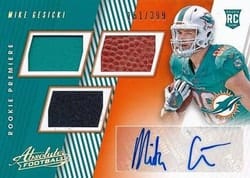 2018 Panini Absolute Base Set Mike Gesicki #187 card