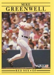 1991 Fleer Base Set Mike Greenwell #96 card