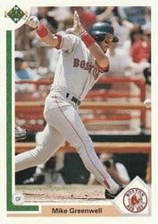 1991 Upper Deck Base Set Mike Greenwell #165 card
