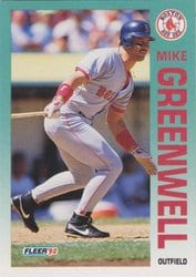 1992 Fleer Base Set Mike Greenwell #39 card