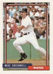 1992 Topps Base Set Mike Greenwell #113 card