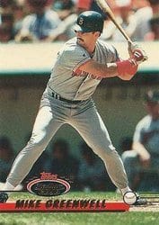 1993 Stadium Club Base Set Mike Greenwell #86 card