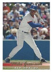 1993 Upper Deck Base Set Mike Greenwell #154 card