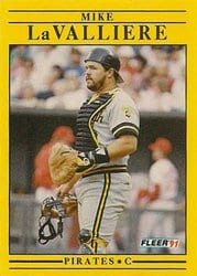 1991 Fleer Base Set Mike LaValliere #42 card