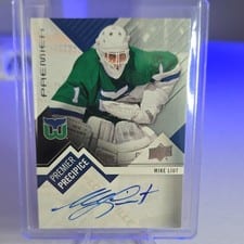 2023-24 Upper Deck Premier Premier Precipice Legends Autograph Mike Liut #PPL-ML card