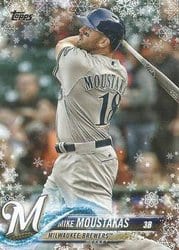 2018 Topps Holiday Base Set Mike Moustakas #HMW197 card