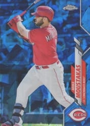 2020 Topps Chrome Update Sapphire Edition Base Set Mike Moustakas #U-6 card