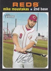 2020 Topps Heritage Base Set Mike Moustakas #24 card