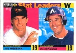 1996 Collector's Choice Base Set Mike Mussina / Greg Maddux #6 card