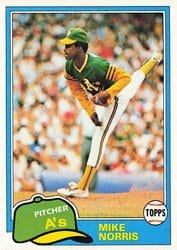1981 Topps Base Set Mike Norris #55 card