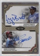 2024 Topps Tier One Dual Autographs Mike Schmidt / George Brett #DA-BS card