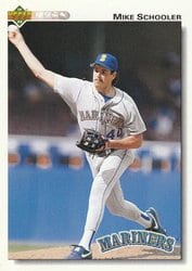 1992 Upper Deck Base Set Mike Schooler #405 card
