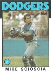 1986 Topps Base Set Mike Scioscia #468 card